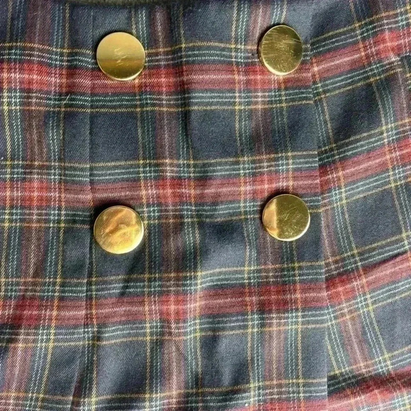 NWT Cali 1850 Plaid Button Detail Skorts - Navy & Red size Small - Picture 4 of 10